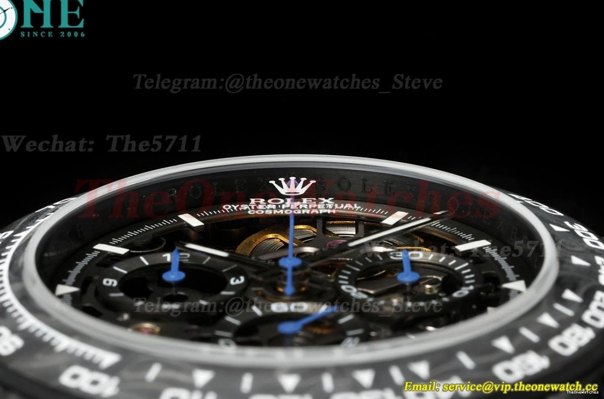 40mm Carbon Diw Dial Daytona N6F Black Skeleton NY DD4801 0127